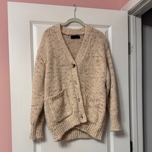 Zara size XS/S Cozy Cream Knit Cardigan Sweater